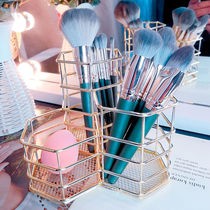 ins Nordic Iron art Makeup Brush Barrel Tabletop containing box Divinity Beauty Makeup Cosmetic Tool gold pen holder containing cylinder