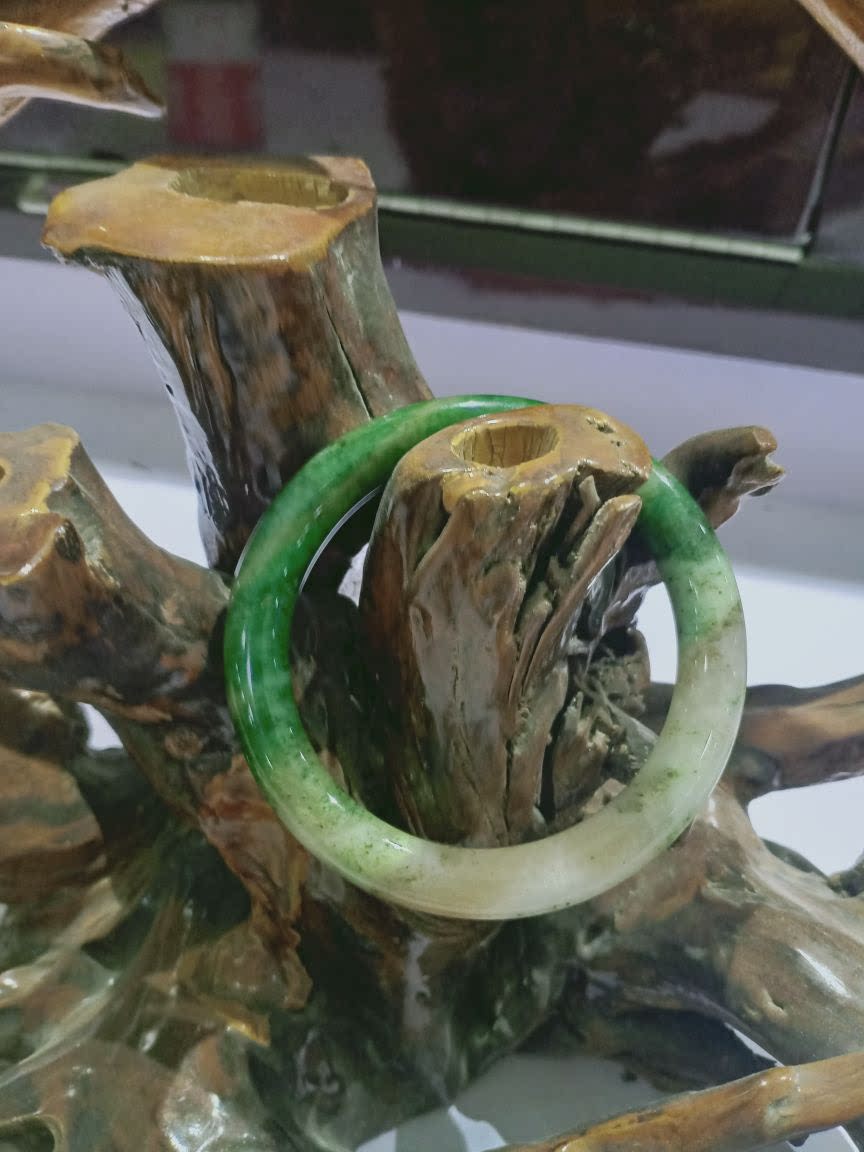 Nanyang specialty Dushan jade ice dawn sky blue old material three-color round bar blessing bracelet women's big promotion discount on new jewelry