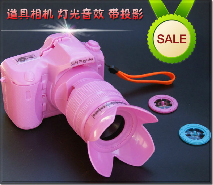 Prop máy ảnh đồ chơi chơi nhà đồ chơi trẻ em slr camera mô hình ánh sáng âm nhạc đồ chơi có thể được chiếu