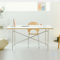 Conference Table Solid Wood Desk Writing Desk Desk Brief Modern Table Medieval Stainless Steel Long Table Computer Desk