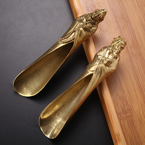 Pure copper teaspoon tea shovel household teaspoon tea ceremony six gentlemen small teaspoon take tea spoon set tools tea accessories