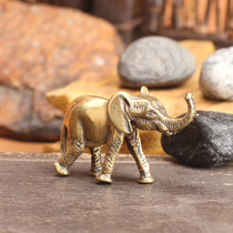 Pure copper retro mini bronze elephant ornaments tea pet handlebars play small objects elephant feng shui ornaments baby elephant pair