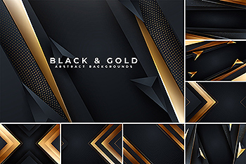 黑金配色高科技主题高清背景图片素材 Black & Golden Elegant Backgrounds