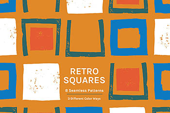 方形复古|无缝模式 Retro Squares | Seamless Patterns