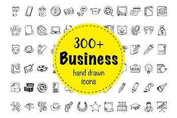 商业图表集 324 Business Doodle Icons