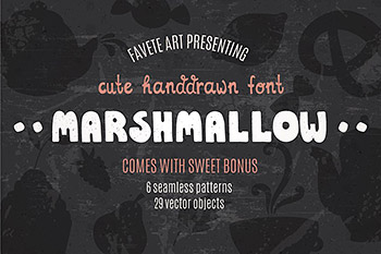 可爱的手绘字体设计 Marshmallow – Cute Handdrawn Font