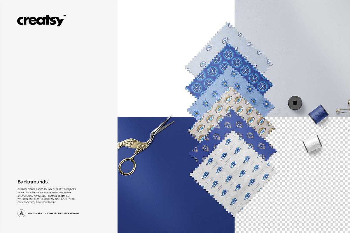 面料样机织物面料图案设计展示下载[PSD]设计素材模板