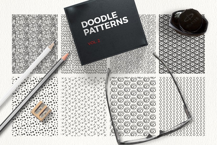 Doodle Patterns vol 2 手工涂鸦图案 设计素材模板