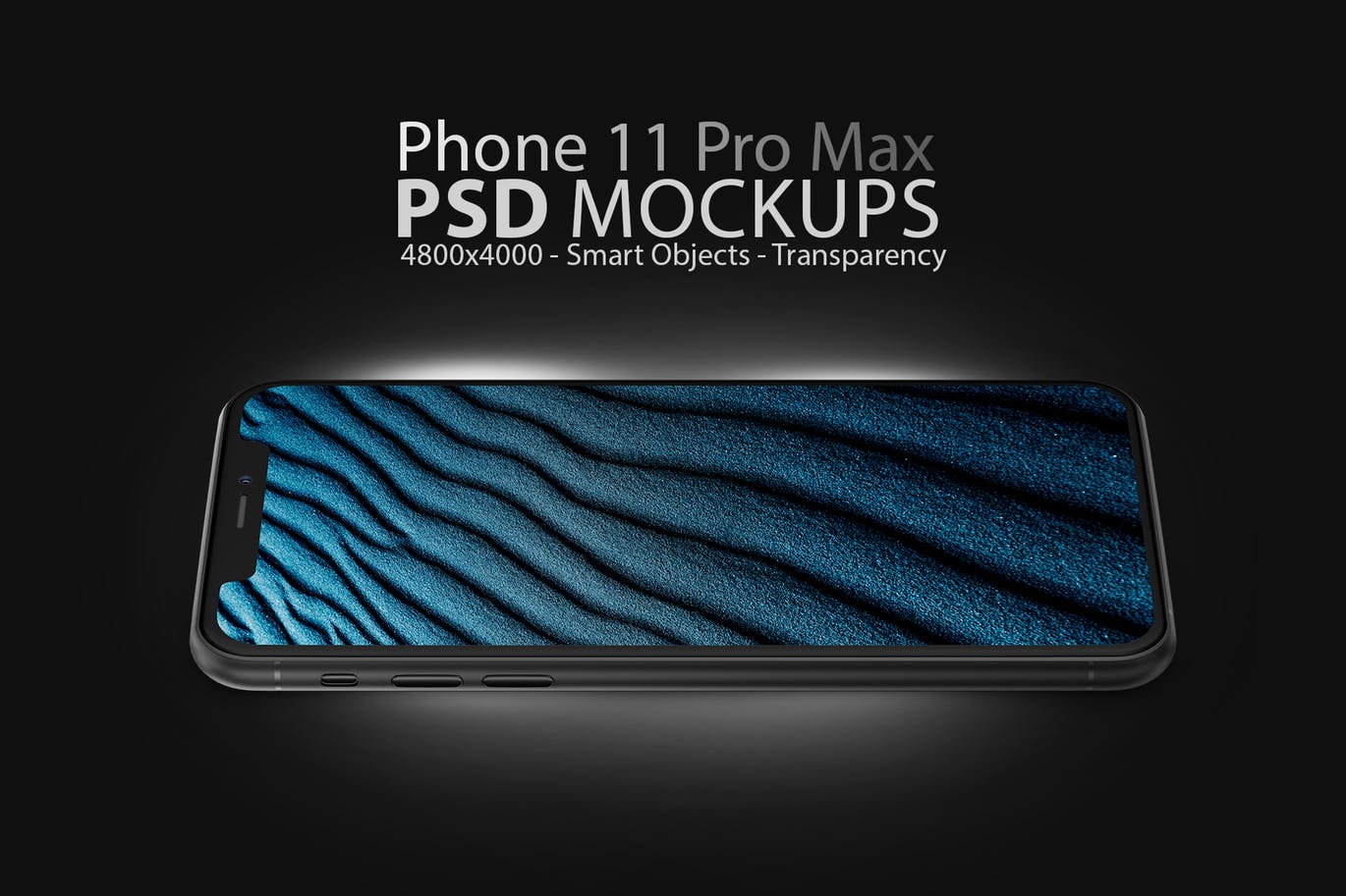 酷黑色iPhone 11 Pro Max屏幕预览样机模板 Phone 11 Black PSD Mockups设计素材模板