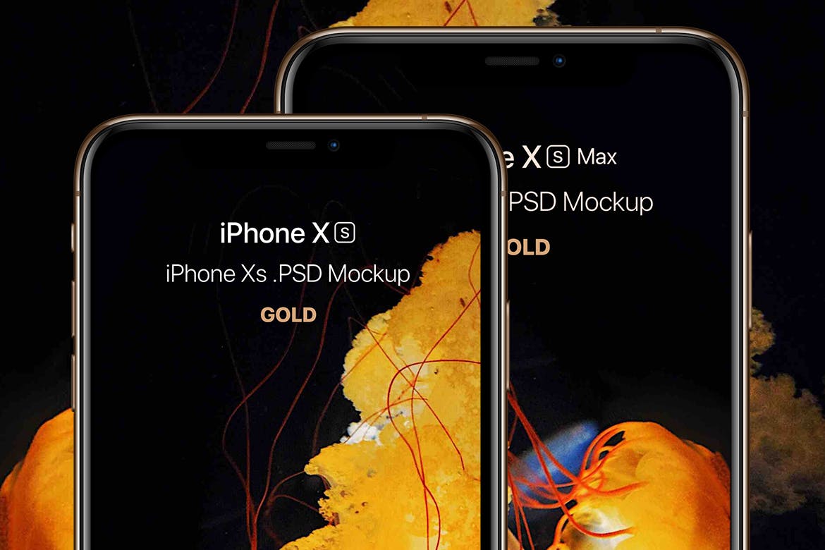 迄今为止最逼真的iPhone Xs PSD样机展示模型mockups设计素材模板