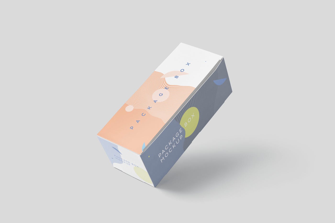 宽矩形包装盒外观设计效果图样机 Package Box Mock-Up Set – Wide Rectangle设计素材模板