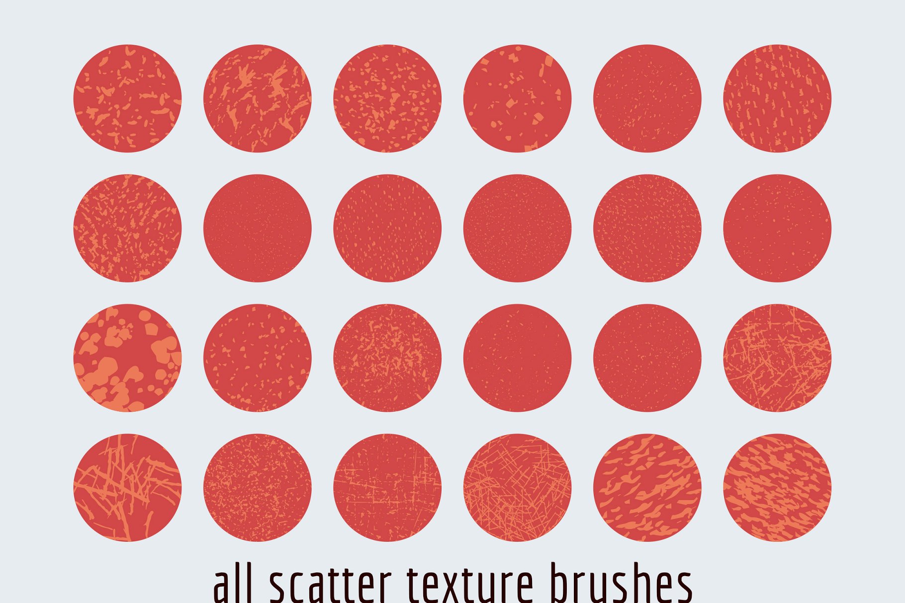 AI笔刷纹理素材 Scatter texture brushes for AI设计素材模板