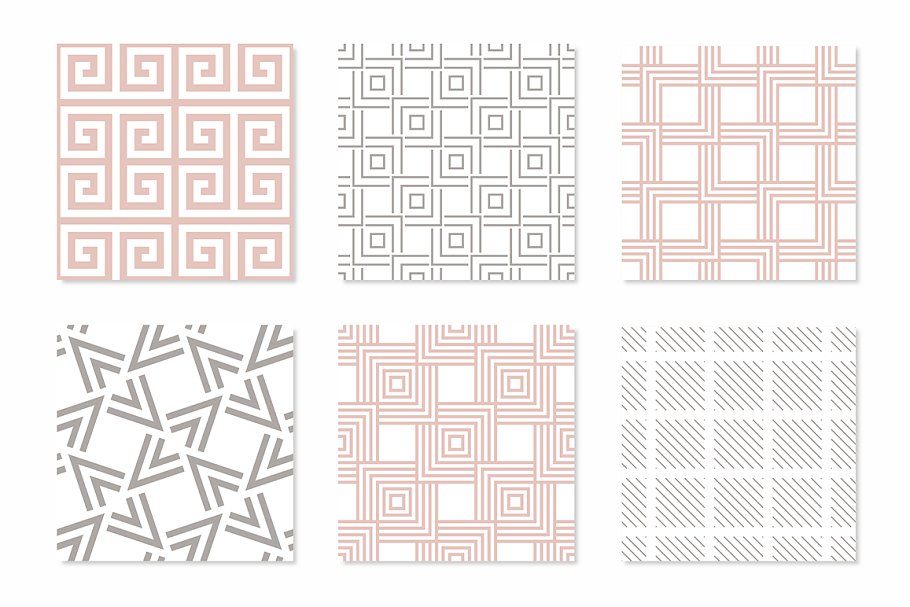 背景纹理设计元素几何无缝 18 Geometric Seamless Patterns v.2设计素材模板