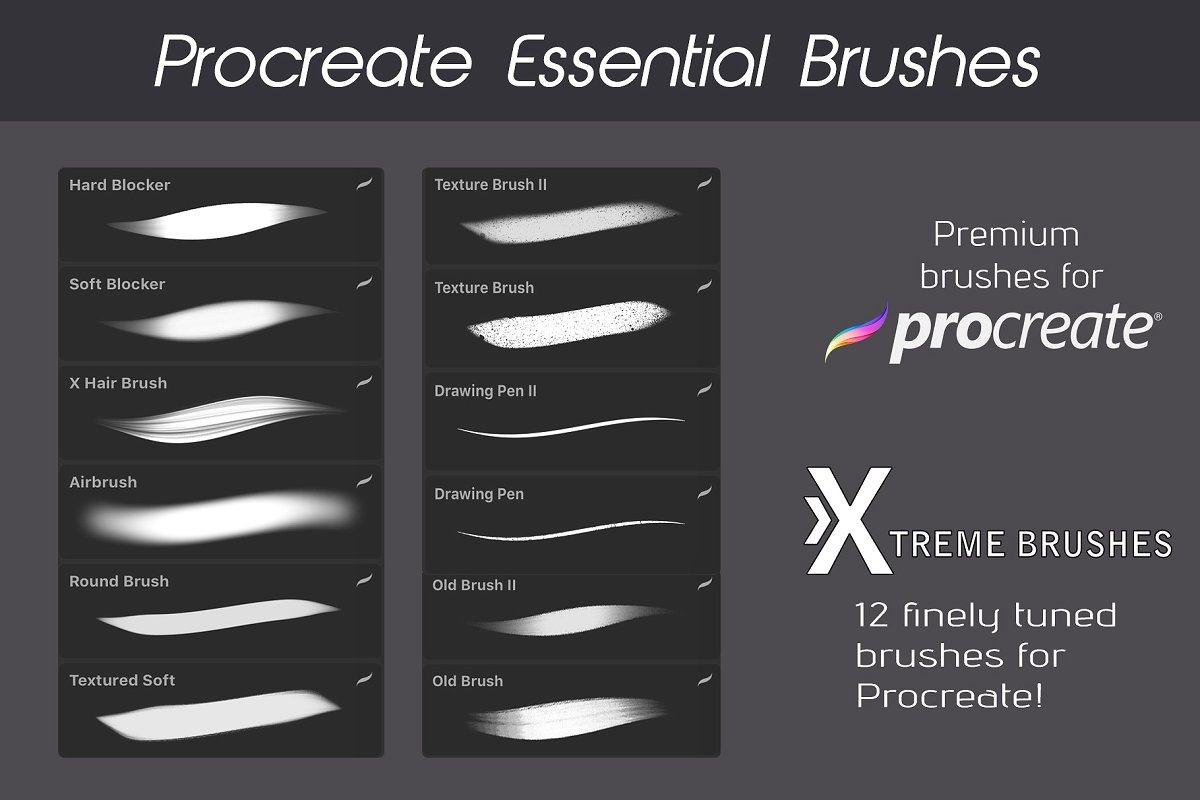 iPad Pro笔刷下载墨迹笔刷Procreate笔刷下载[brushset]设计素材模板