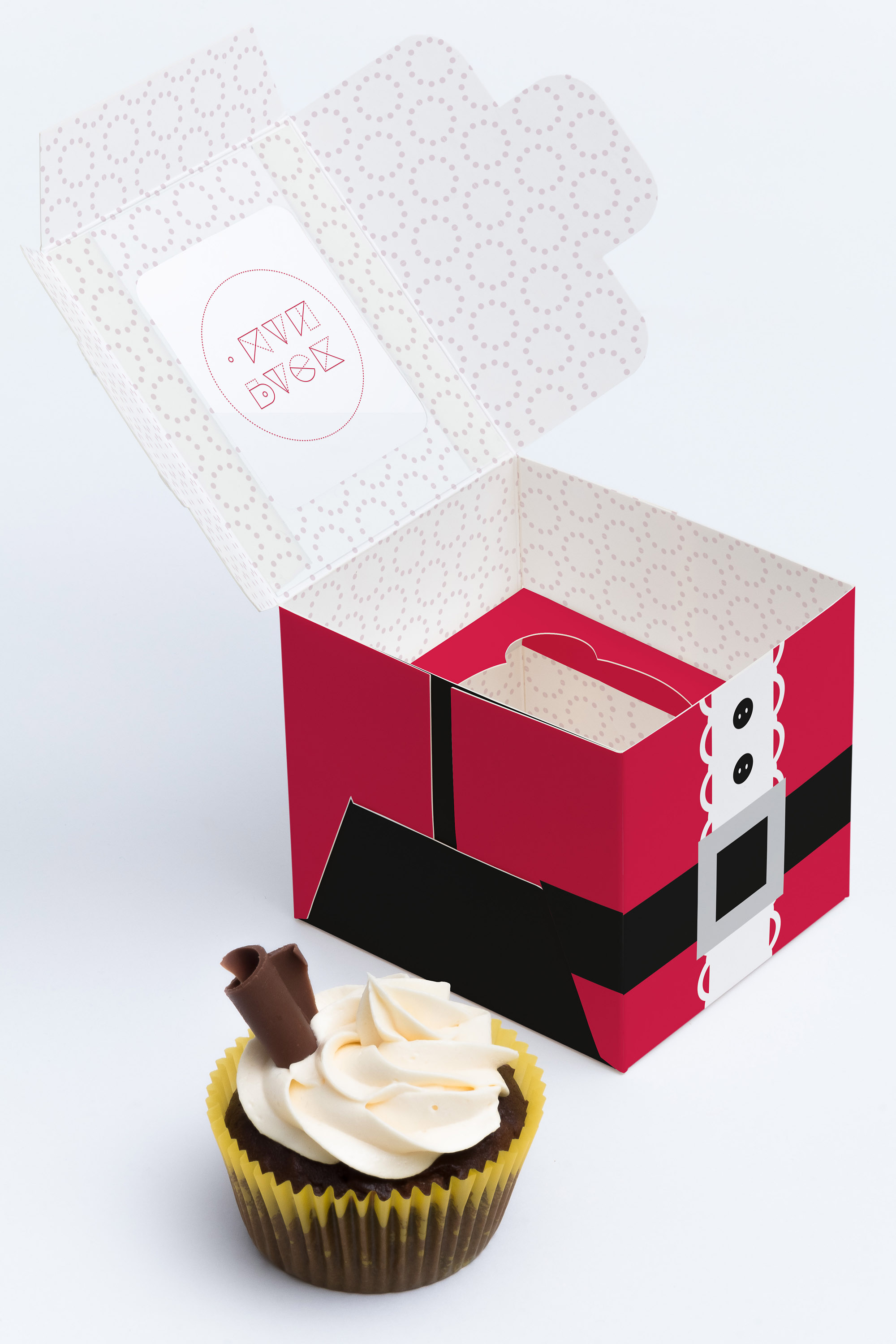 一个纸杯蛋糕盒模型 One Cupcake Box Mockup 02设计素材模板