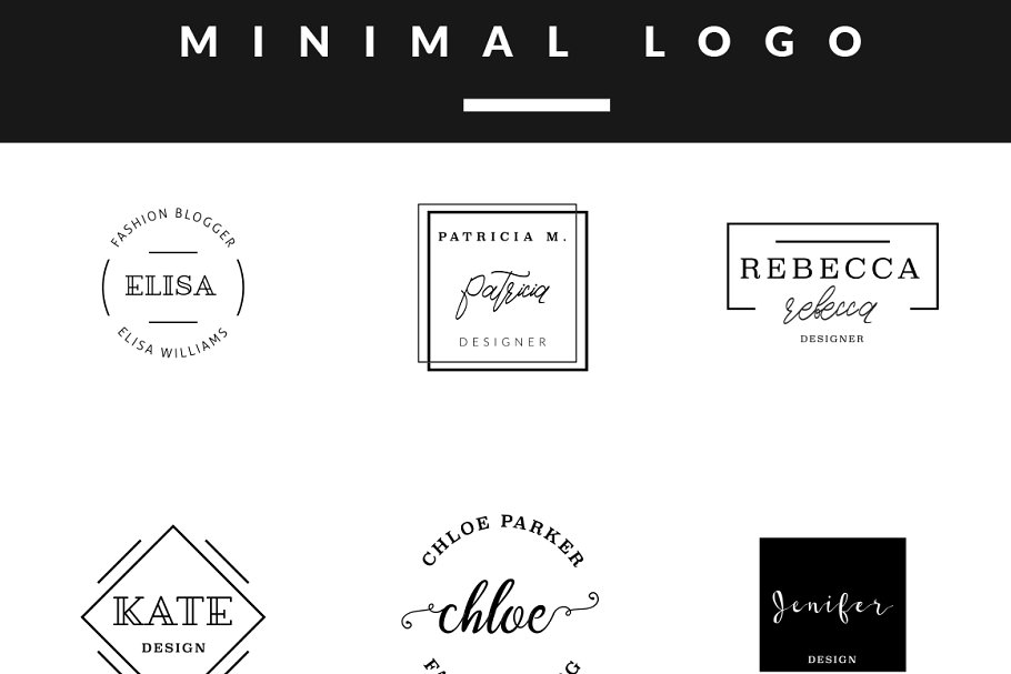 极简主义女性logo模板 Feminine Logo Templates MINIMAL设计素材模板