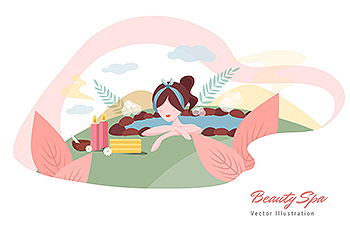 美容SPA主题矢量插画设计素材v6 Beauty Spa Vector Illustration