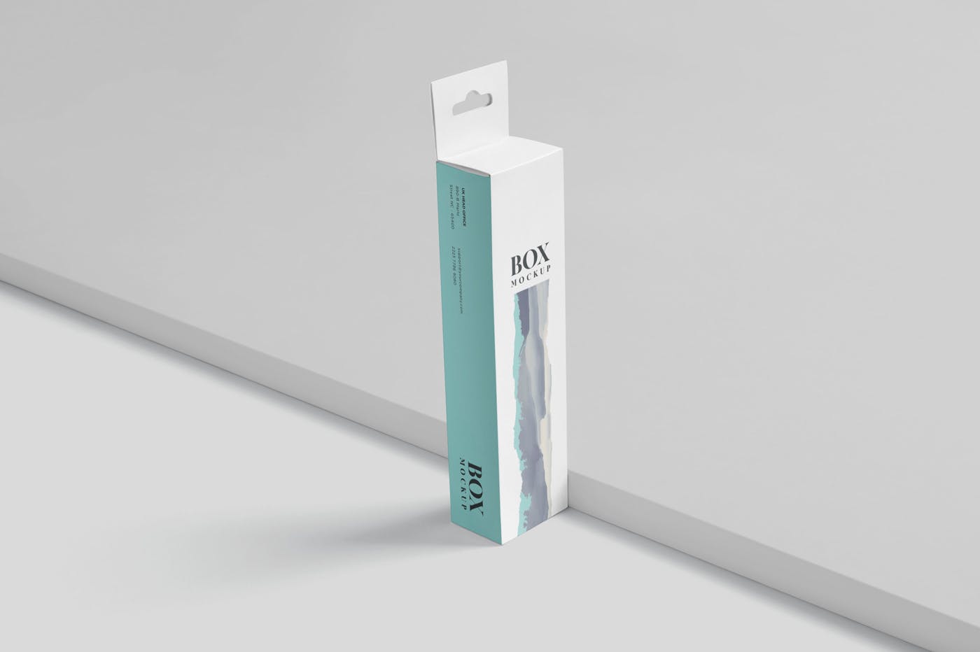 超薄矩形长条包装盒外观设计效果图样机 Box Mockup PSDs – High Slim Rectangle Size Hanger设计素材模板