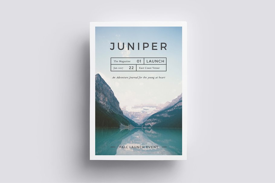 海报模板极简主义设计 J U N I P E R Flyer Template设计素材模板