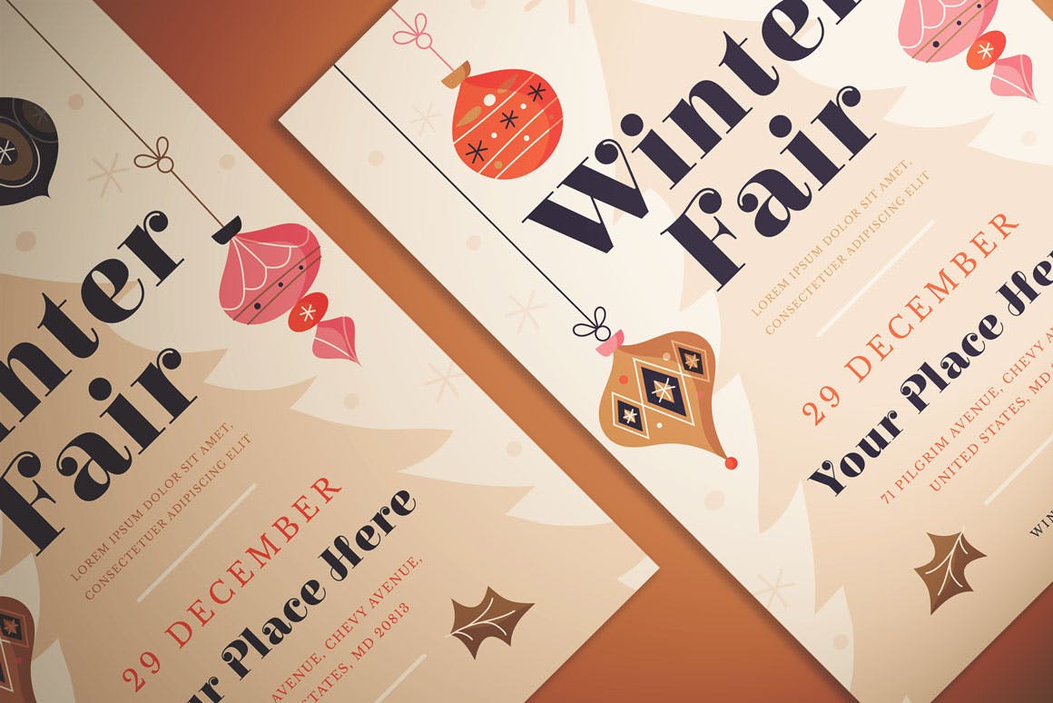 冬季博览会传单设计模板 Winter Fair Flyer设计素材模板