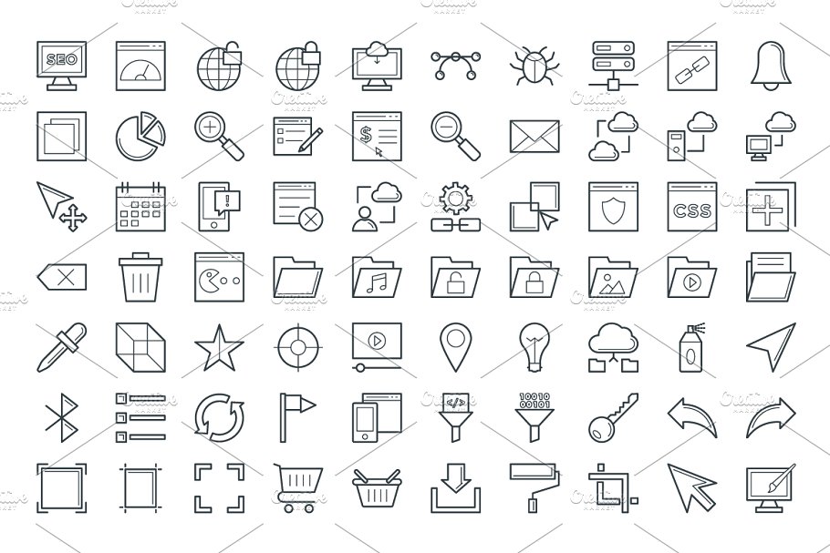 150+开发和设计图标 150+ Design and Development Icons设计素材模板