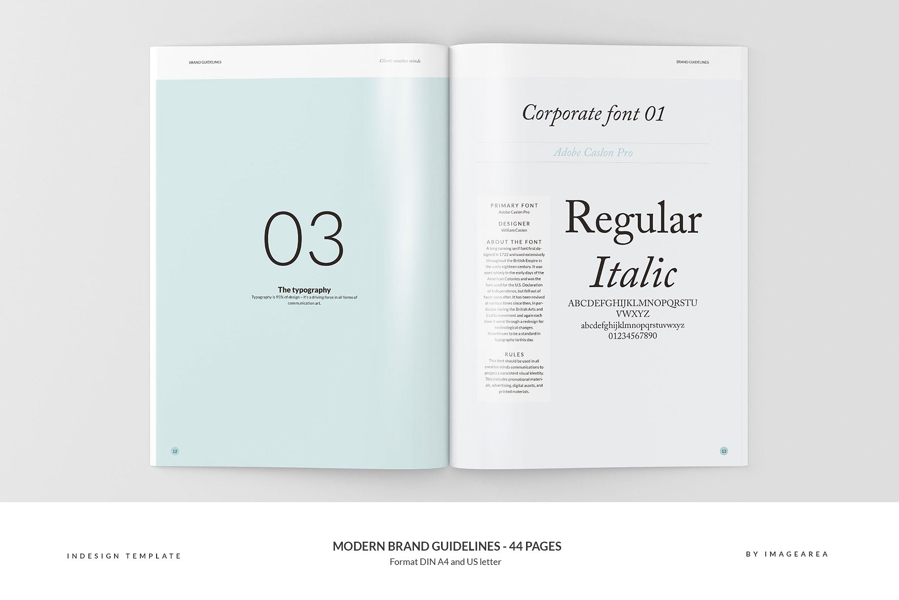 杂志画册现代品牌模板 Modern Brand Guidelines – 44 pages设计素材模板