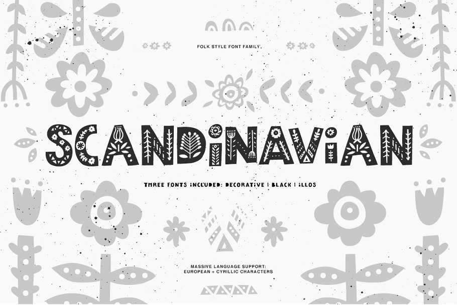  纳维亚艺术字体 Scandinavian Font Family设计素材模板