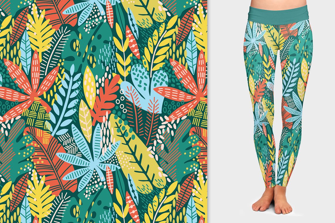 异国情调的树叶图案背景纹理 Exotic leaves patterns设计素材模板