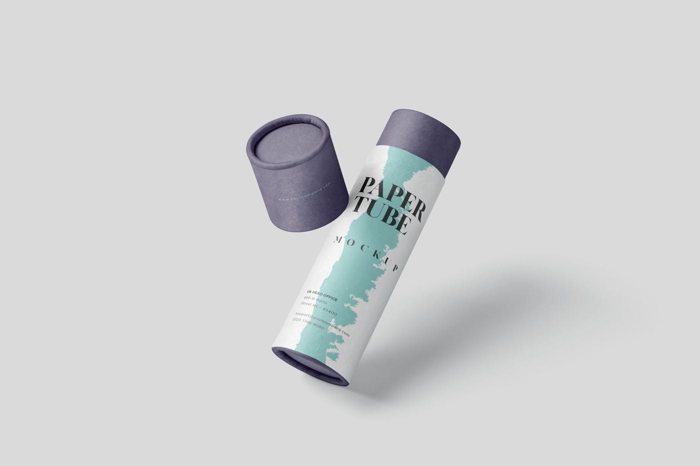 长纸管包装外观设计样机模板 Paper Tube Mockup Set – Slim Medium Size设计素材模板