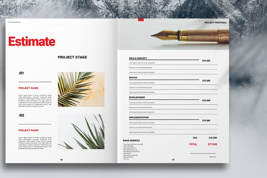 红色瑞士主题企业宣传/项目提案画册设计设计素材模板