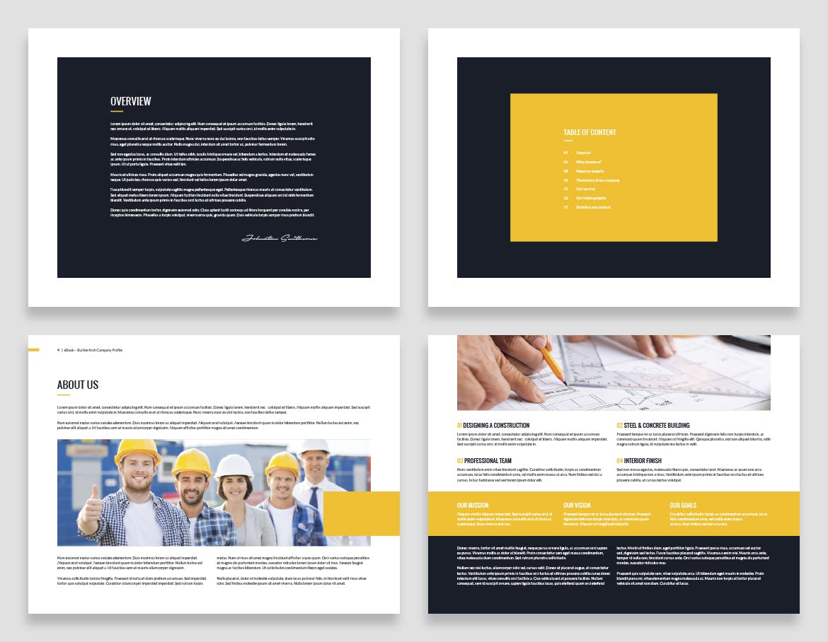 建筑公司简介电子画册设计模板 BuilderArch – eBook Company Profile Landscape设计素材模板