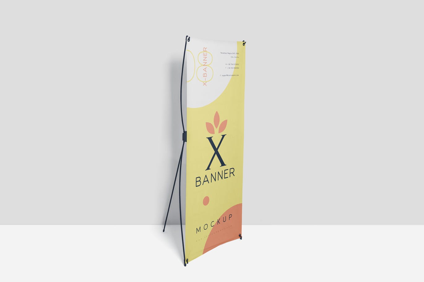 高品质的时尚高端简约好用房地产中介X展架banner易拉宝门型架VI样机展示模型mockups设计素材模板