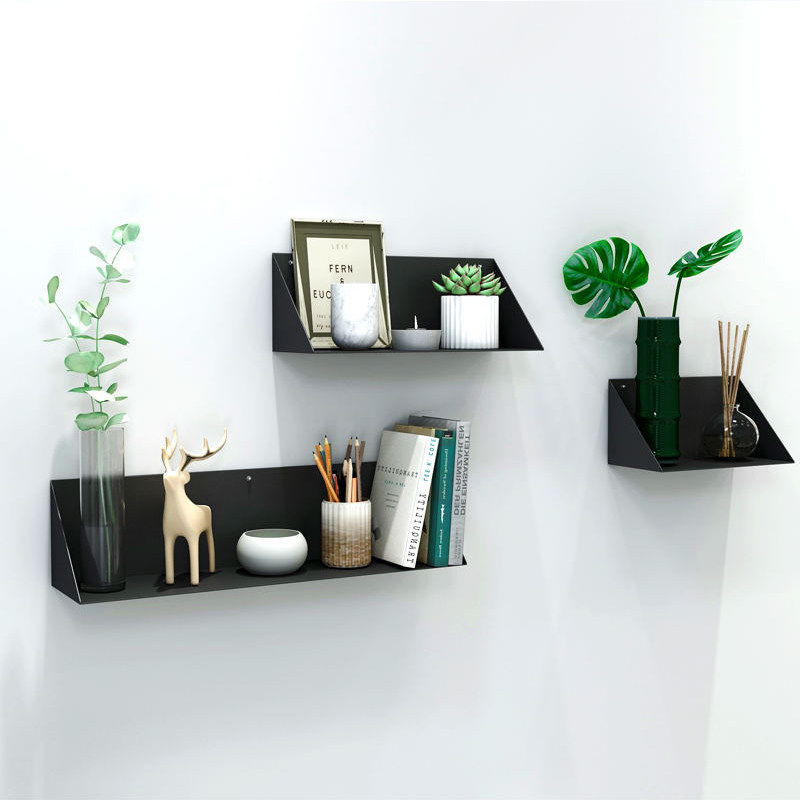 Nordic iron wall with shelf TV wall solid wood partition in creative wall mounted modern simple