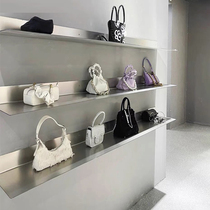 Modern Simple Wall Shelf Bookshelf Wall Hanging Stainless Steel Wall Partition Living Room One-Layered Panel Display Shelf