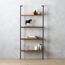 Nordic INS trapezoidal shelve shelf floor multilayer creative bookcase solid wood storage rack wall display shelf