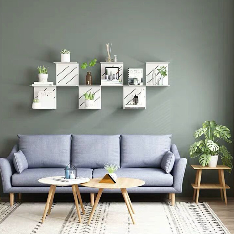 Nordic Free Punching Iron Art Lined Partition Wall Shelve Wall Hanging Living-room Wall Partition Wall Corner Shelve Shelf