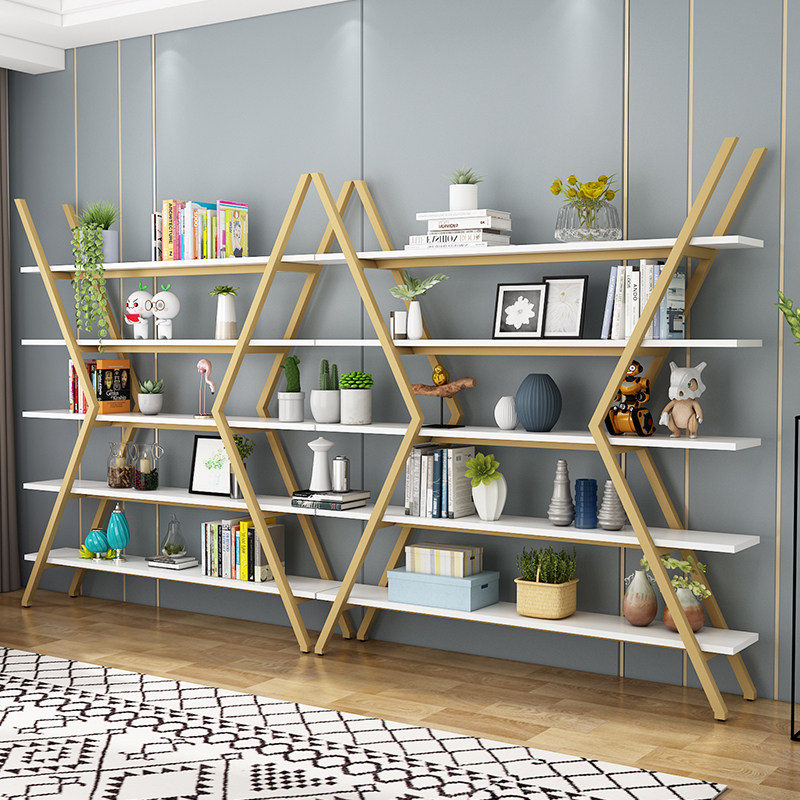 Bookshelves Minimalist Floor Containing Iron Art Combined Creative Shelf Home Living Room Office Multilayer Partition Shelf