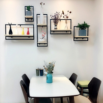 Nordic Wall Shelf Iron Art Minimalist Living-room Creative Wall-mounted Shelf Bedroom Bookshelves Display Shelf Decoration Shelf