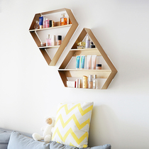 Net Red Ins Hanging Wall Upper Shelf Iron Art Golden Cosmetics Creative storage rack Meichia Shop Decorative Wall-mounted Shelf