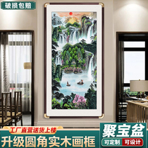 Cornucopia entrance hall Chinese painting backing picture landscape painting new Chinese style living room decoration painting office calligraphy and painting vertical version hanging painting