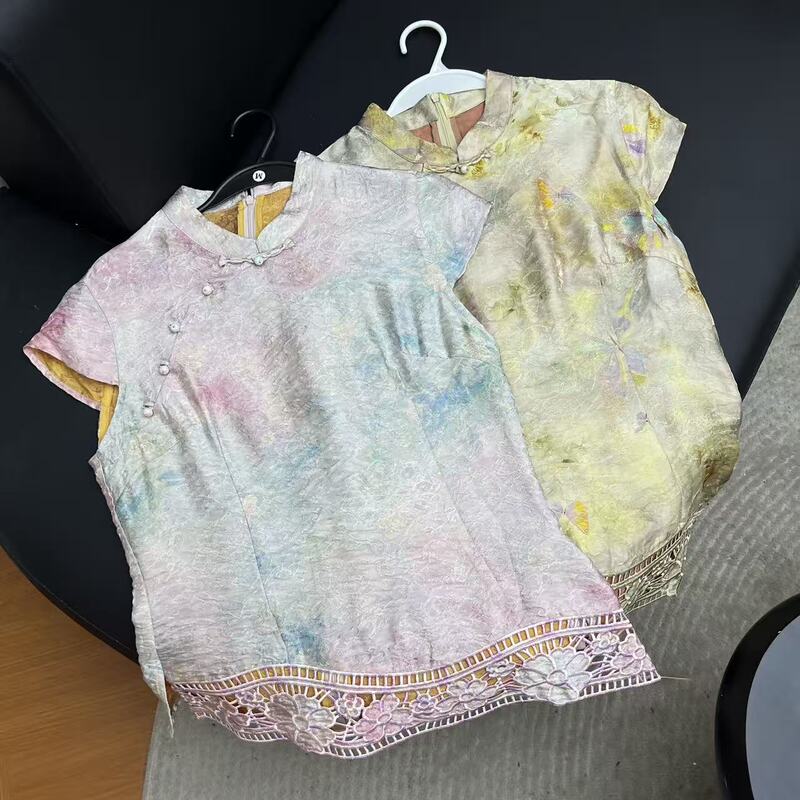 6.18 (No Returns, No Exchanges) 85% Rayon Embroidered Butterfly Chinese Style Blouse
