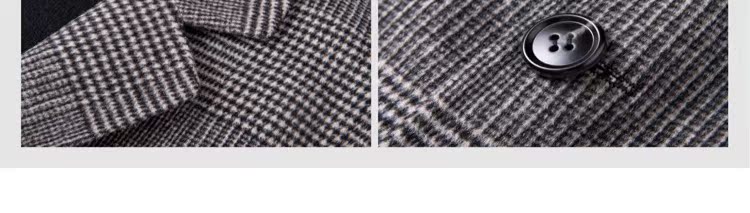 Mùa thu và mùa đông nam áo khoác len hai mặt trong phần dài của hàng ngàn chiếc áo khoác len kẻ sọc cashmere áo khoác nam ấm áp áo ấm nam