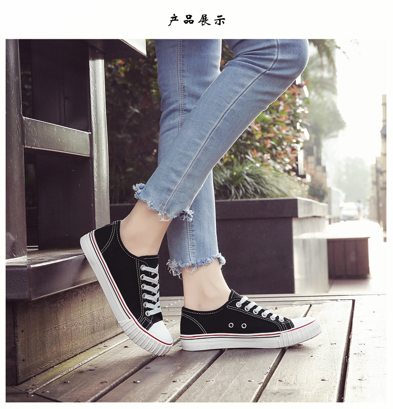 Giày vải siêu lửa nữ 2017 mới phong cách Harajuku ulzzang hoang dã sinh viên chic phiên bản Hàn Quốc của đôi giày ván nhỏ màu trắng giầy da nữ