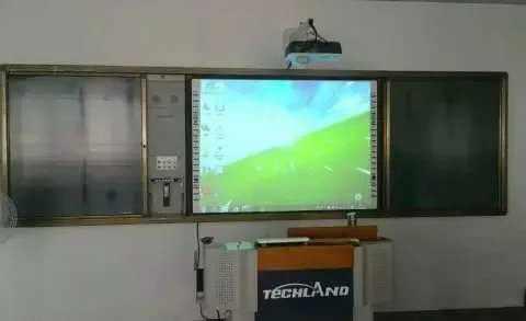 Multimedia classroom multimedia training class classroom teaching All projector electronic whiteboard push-pull blackboard
