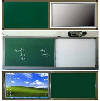 Multimedia teaching All electronic whiteboard Push-pull green plate Push-pull-in-set side-set plate Green plate Push-pull rice yellow plate
