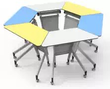Remedial class table primary and secondary school students desks and chairs training splicing kindergarten color table round combination arc art