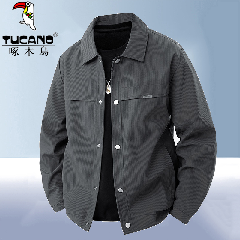 Woodpecker Jacket Men's Spring and Autumn 2025 New Fashion Trendy Autumn Lapel Top Men's Casual Jacket Woodpecker Jacket Men's Spring and Autumn 2025 New Fashion Trendy Autumn Lapel Top Men's Casual Jacket