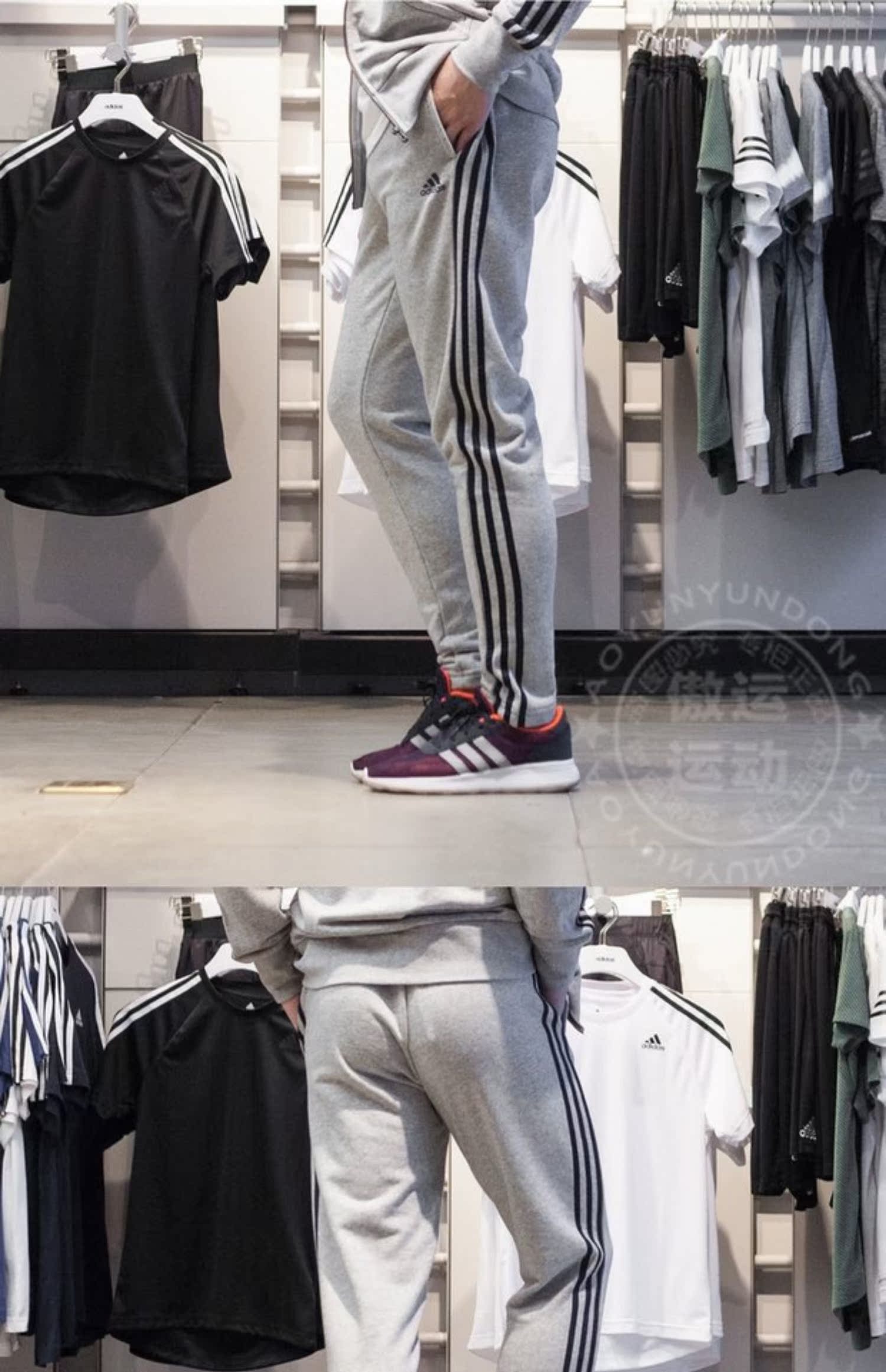 Quần tây nam Adidas 2018 mùa thu mới dệt kim thoáng khí quần thể thao giản dị BK7446 7447 7448 - Quần thể thao quần tập gym nữ