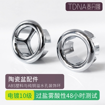 Washbasin overflow water mouth decorative ring cover pool overflow hole plug ceramic basin wash basin overflow mouth decorative cover