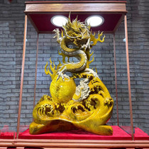 Large-scale golden nanmu root carvings to attract wealth floor-standing home furnishings carvings handicrafts opening gifts business is booming